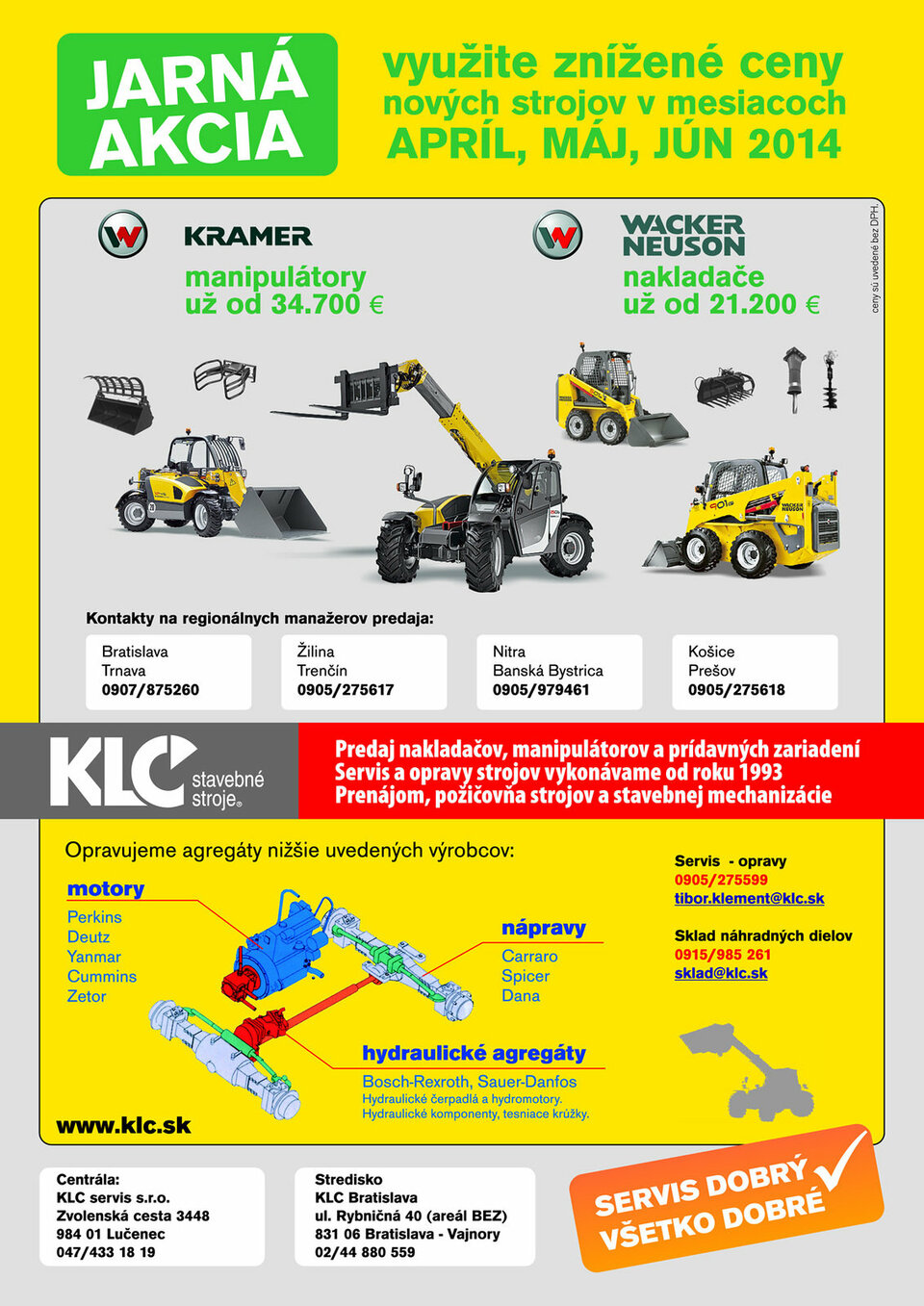 Jarná akcia na manipulátory Kramer a nakladače Wacker Neuson